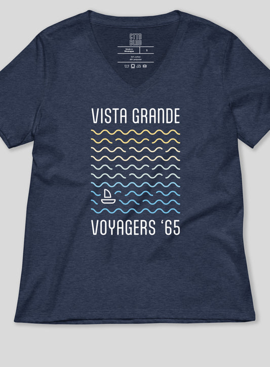 V-Neck: VG Voyagers Tee - Heather Navy