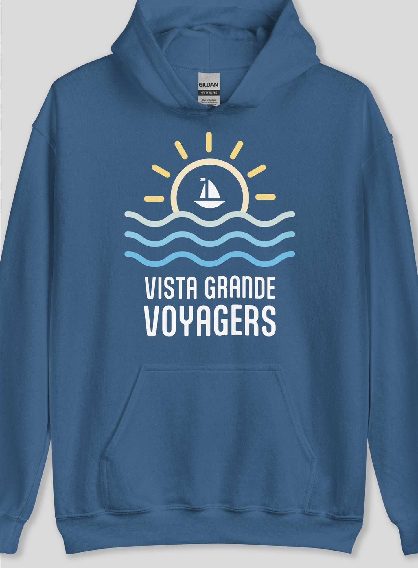 Unisex: Voyagers Sun Pullover Hoodie - Indigo Blue