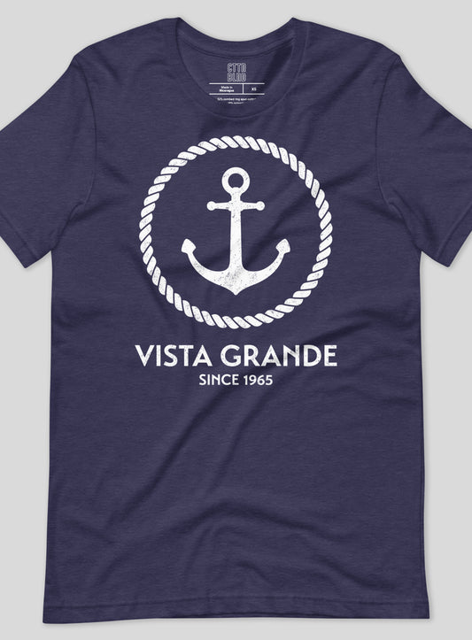 Unisex: VG Anchor Tee - Heather Midnight Navy