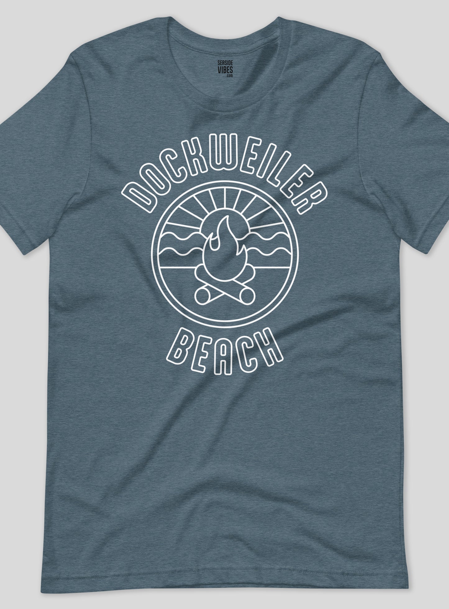 Unisex: Dockweiler Beach Sunset Tee - Steel Heather