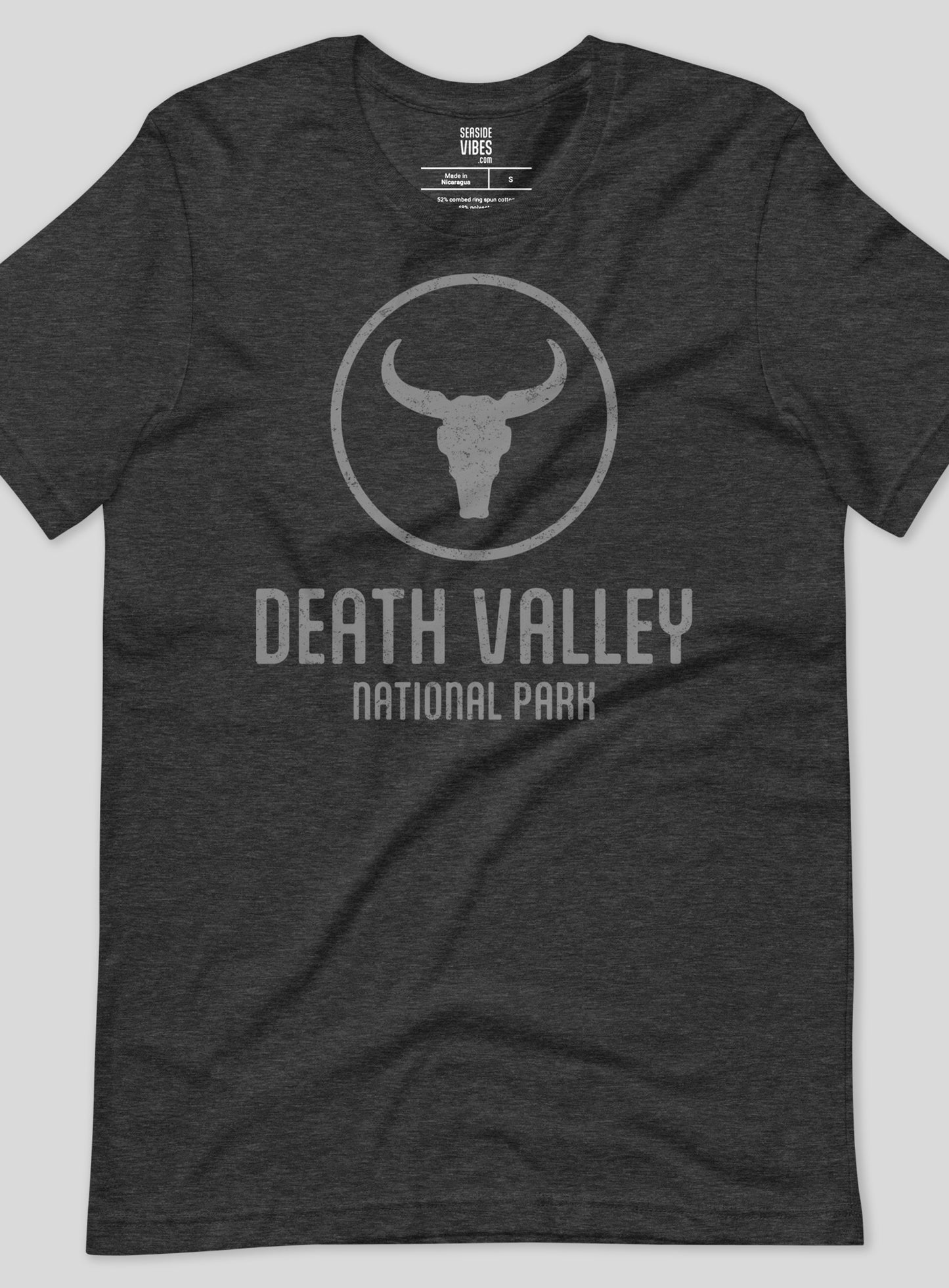 Unisex: Death Valley Tee - Dark Grey Heather