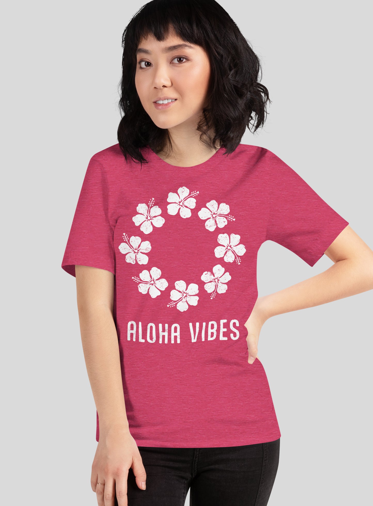 Unisex: Aloha Vibes - Heather Raspberry