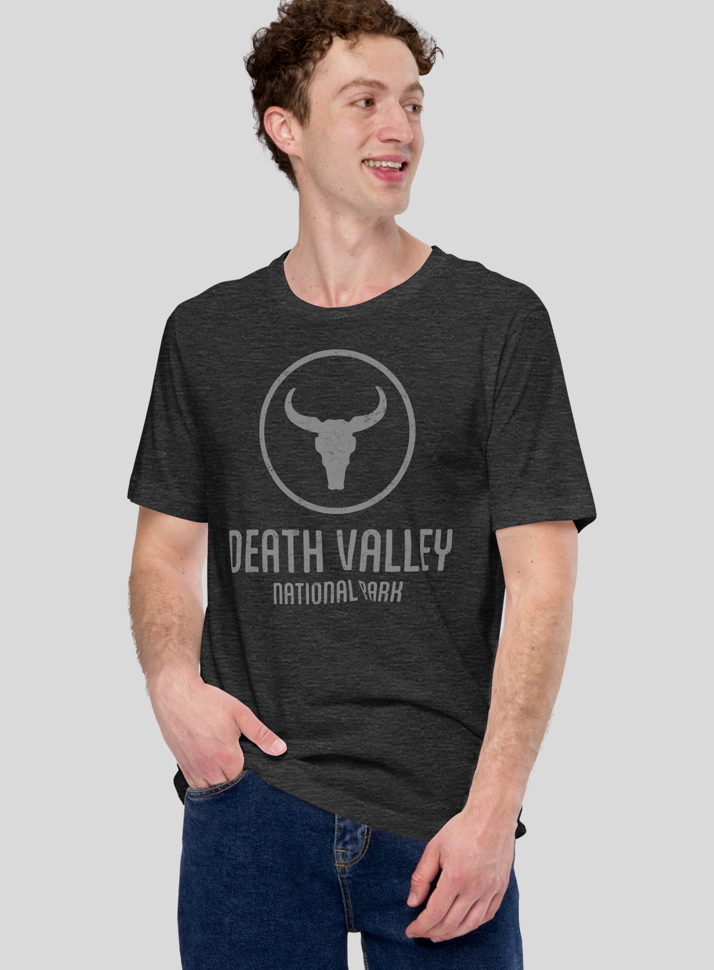 Unisex: Death Valley Tee - Dark Grey Heather