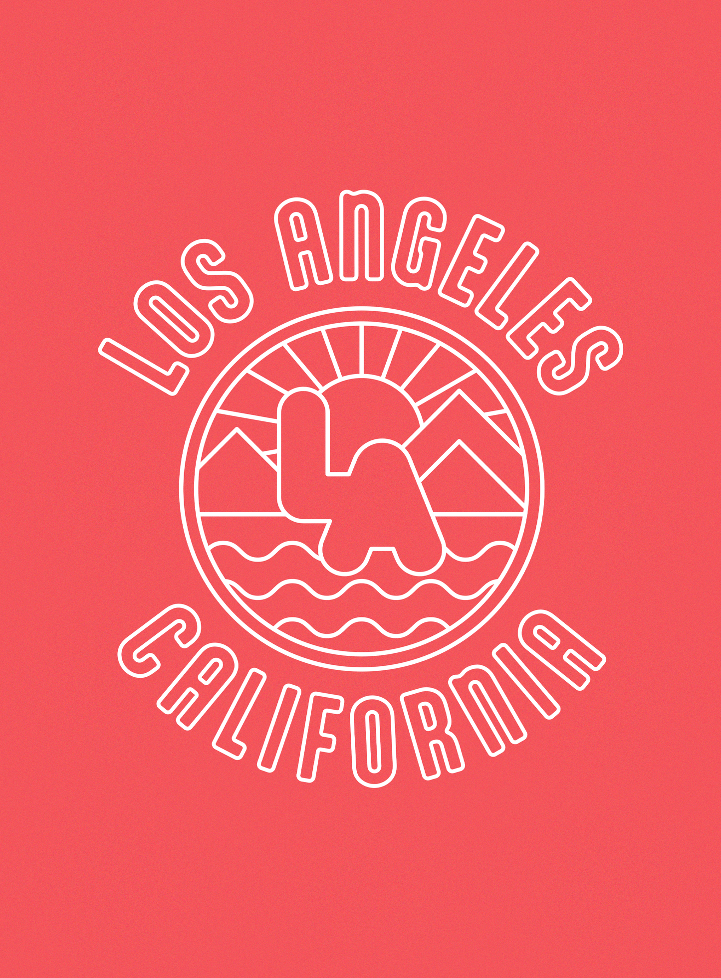 Unisex: Los Angeles Sunrise Tee - Heather Red