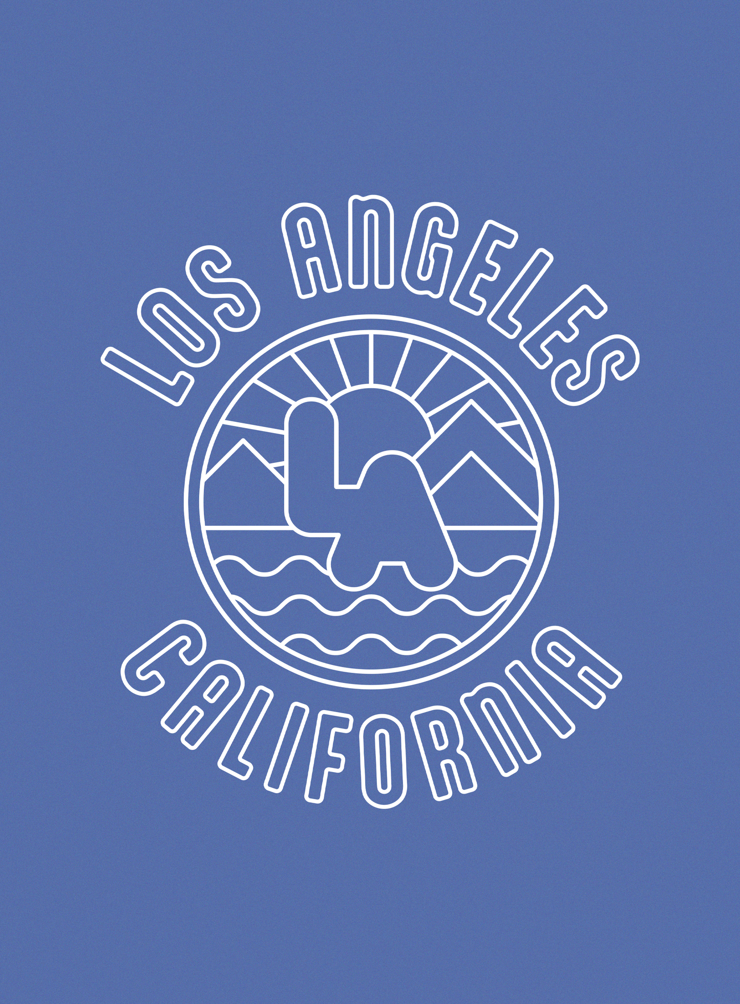 Unisex: Los Angeles Sunrise Tee - Heather True Royal