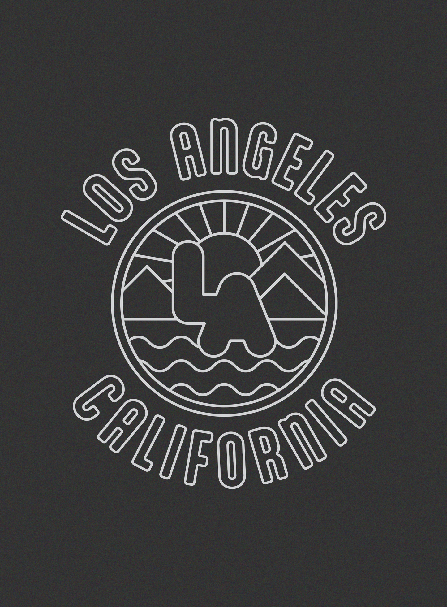 V-Neck: Los Angeles Sunrise Tee - Dark Grey Heather