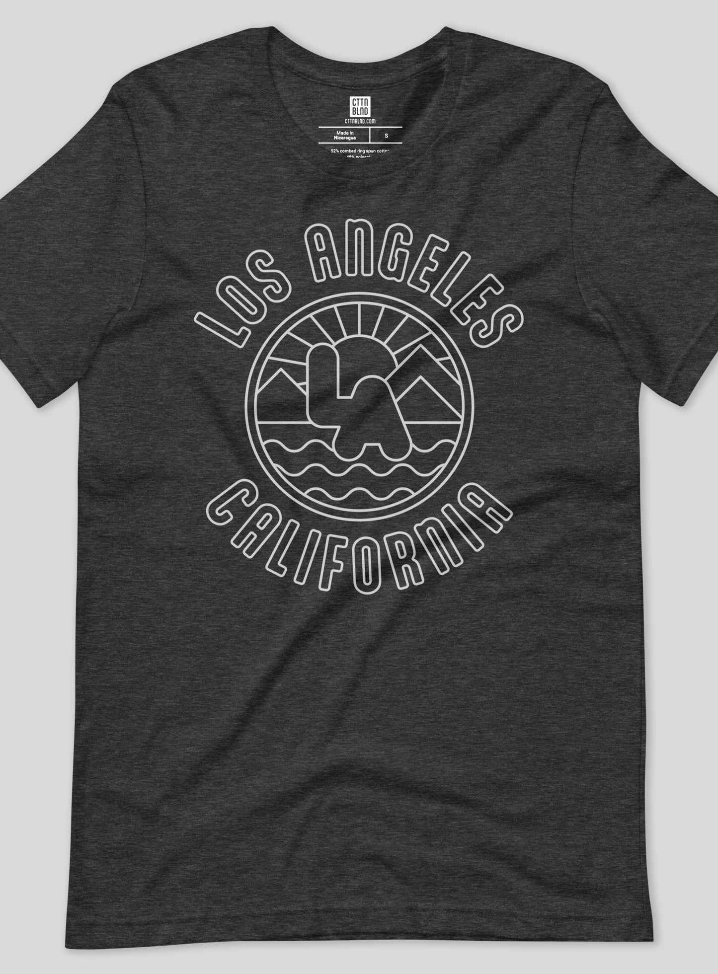 Unisex: Los Angeles Sunrise Tee - Dark Grey Heather