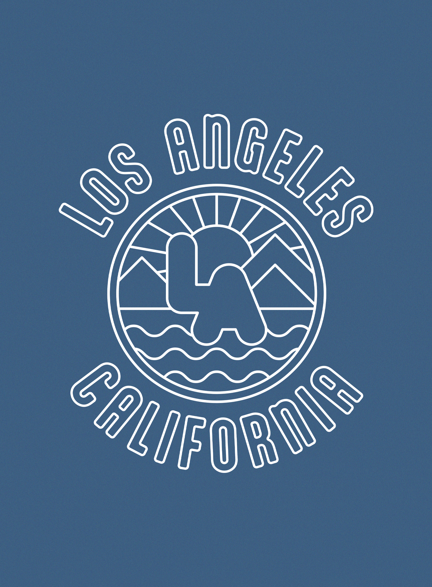 Unisex: Los Angeles Sunrise Pullover Hoodie - Indigo Blue