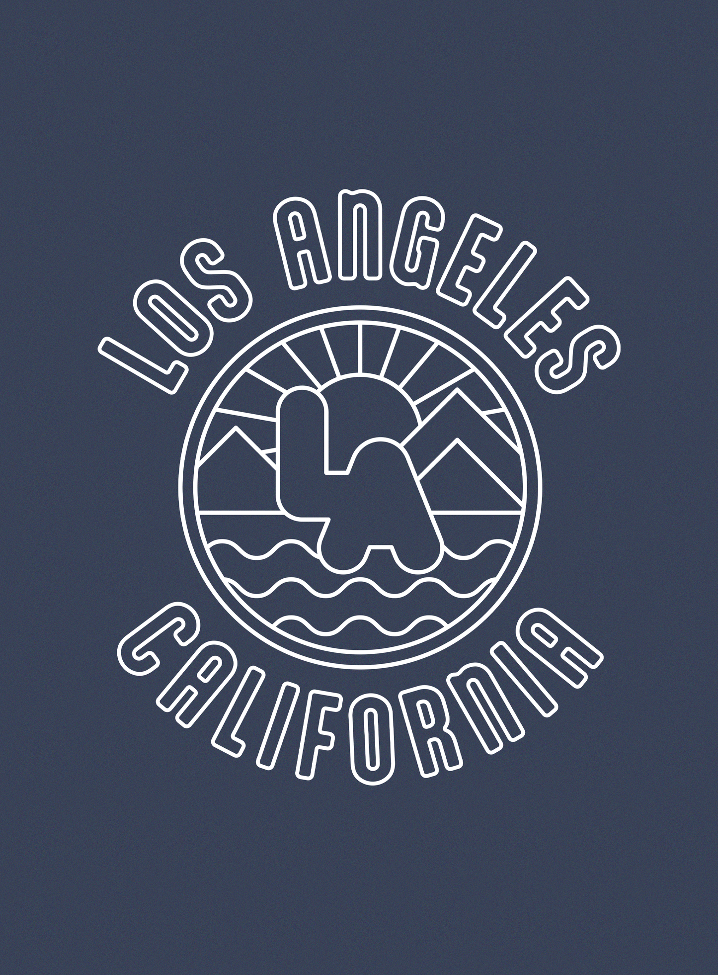 V-Neck: Los Angeles Sunrise Tee - Heather Navy