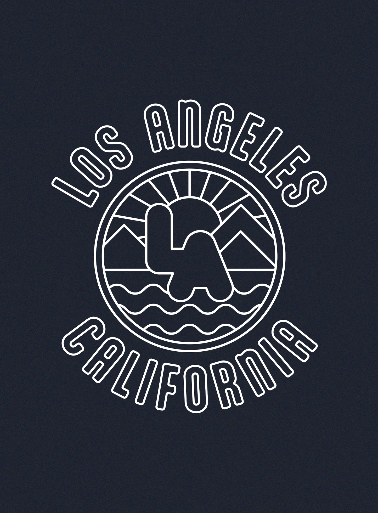 Unisex: Los Angeles Sunrise Pullover Hoodie - Navy