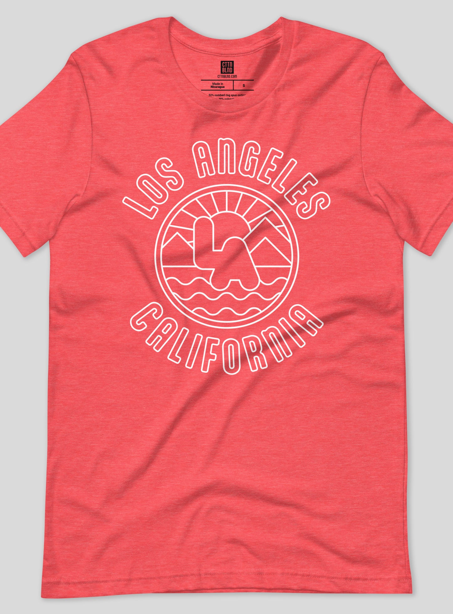 Unisex: Los Angeles Sunrise Tee - Heather Red