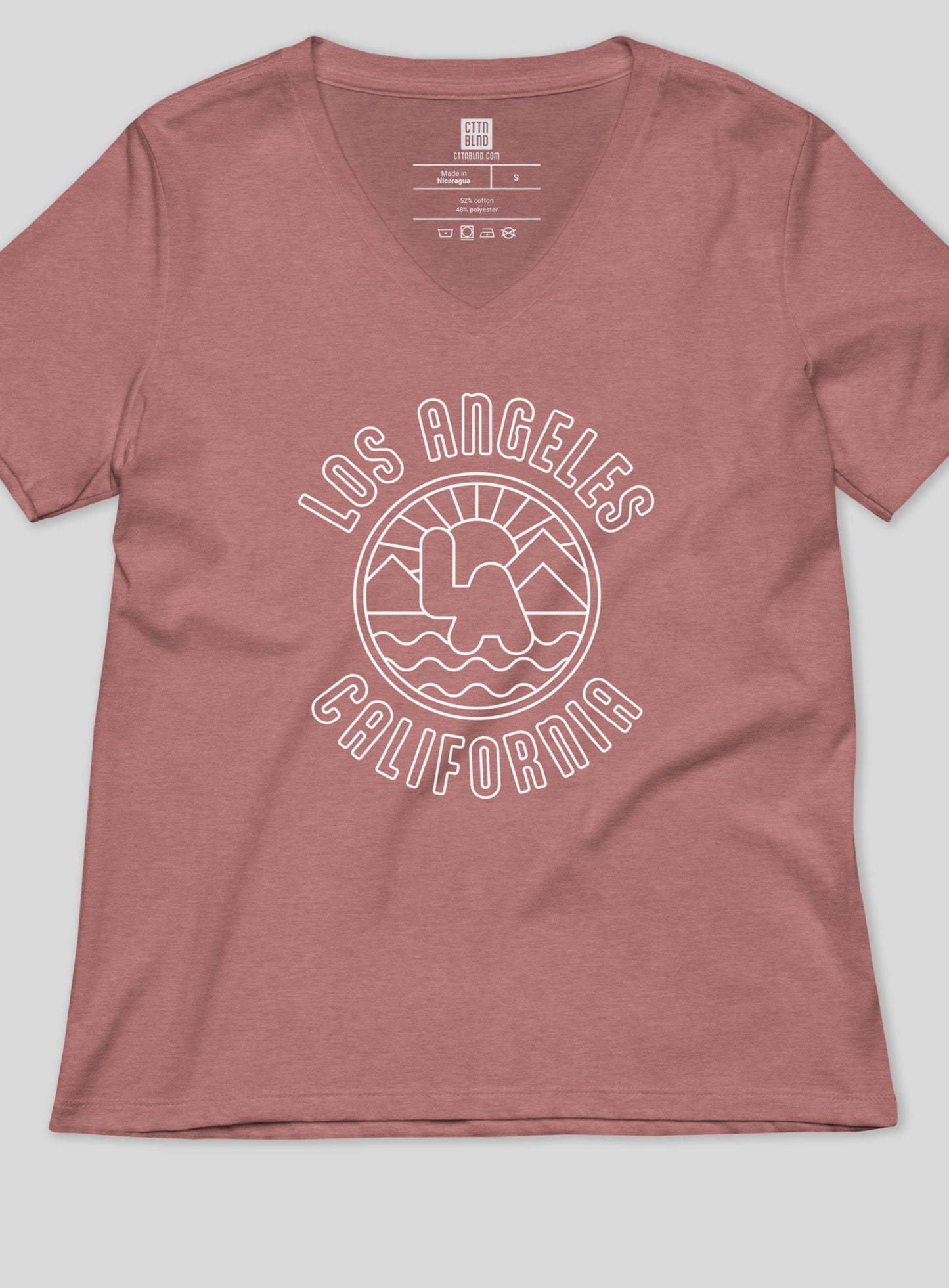 V-Neck: Los Angeles Sunrise Tee - Mauve