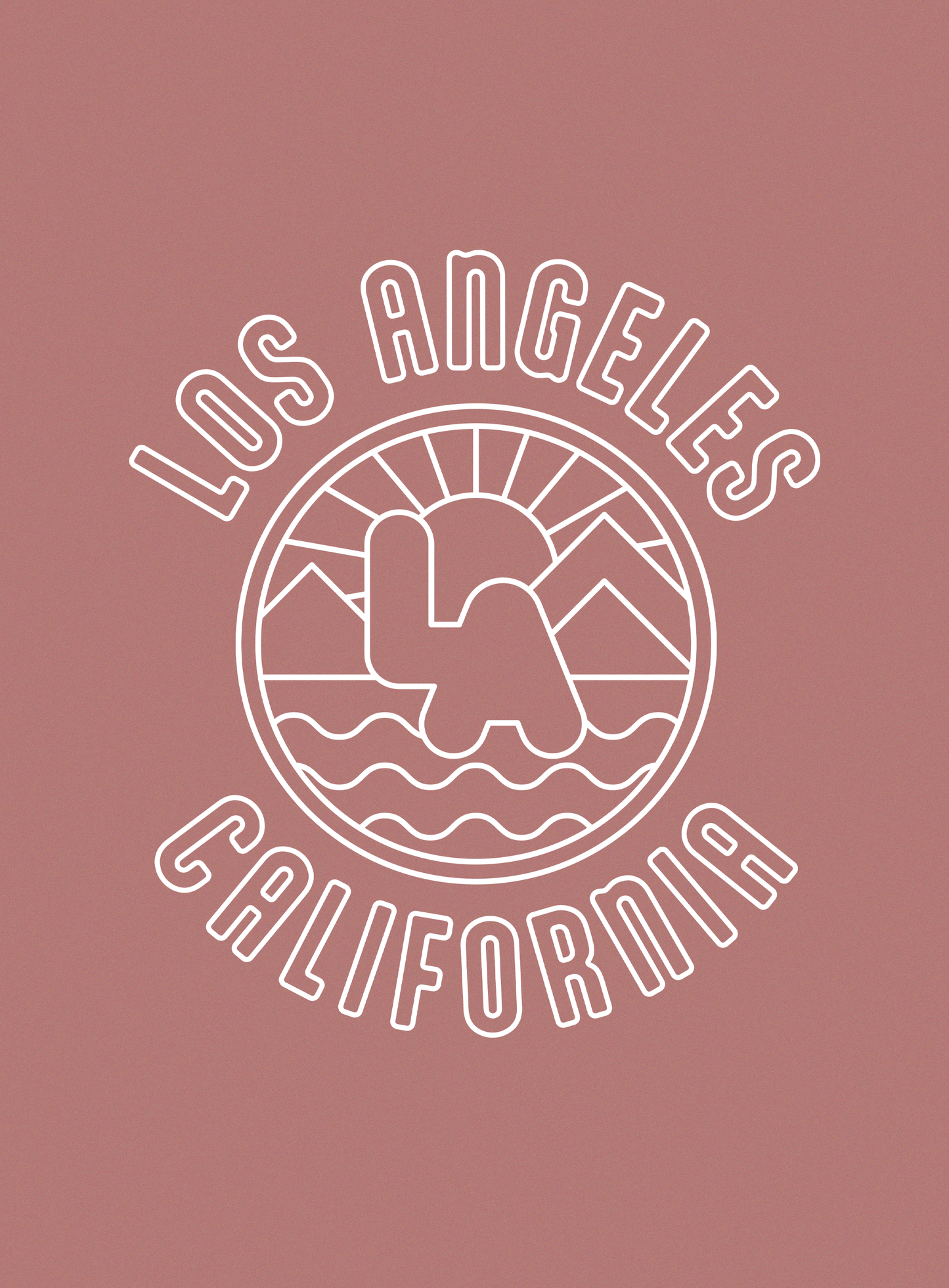 V-Neck: Los Angeles Sunrise Tee - Mauve